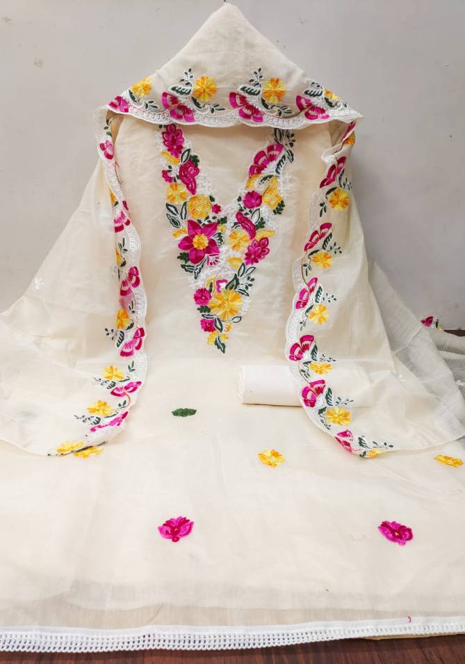 Ds Designer Suit Chanderi Work Non Catalog Dress Material Wholesale Price In Surat
